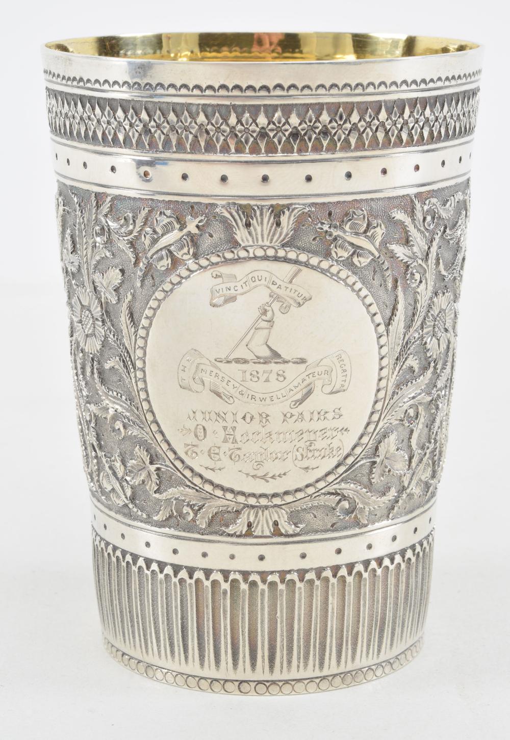 1878 Anglo-Indian silver regatta presentation trophy