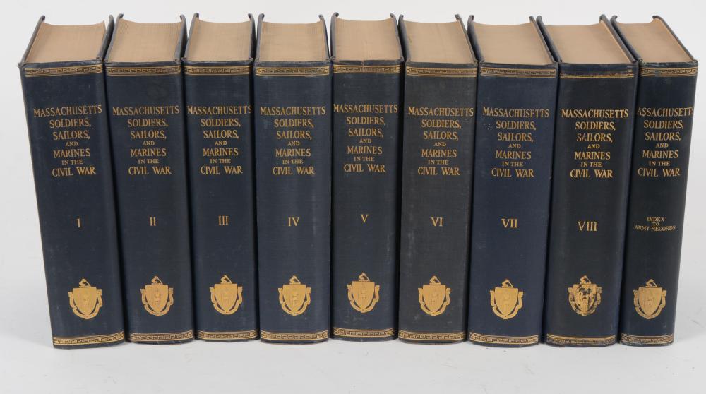 Complete Civil War Nine Volume Set of the Massachusetts Soldiers Sailors and Marines in the Civil