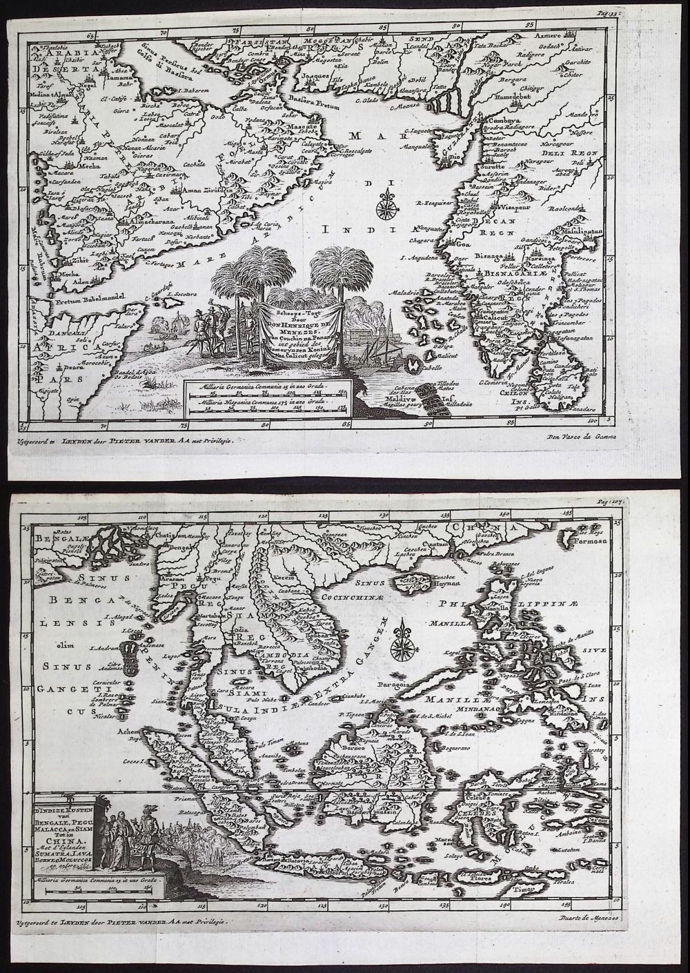 Van der Aa - 8 Engravings of India, Asia, Middle East