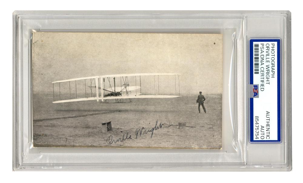 Orville Wright Fantastic Signed First Flight Photo, PSA Authentication
