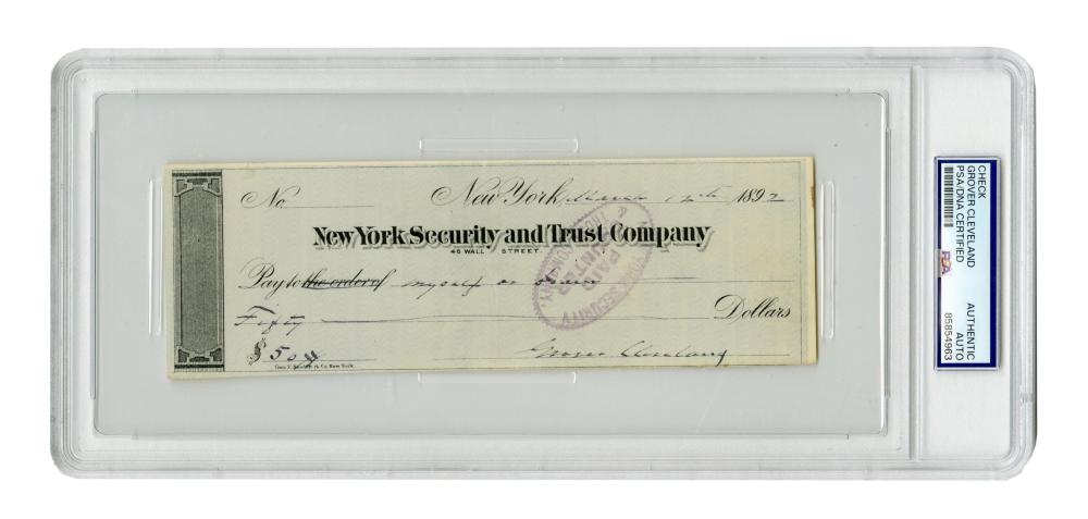Grover Cleveland Signed Che... image