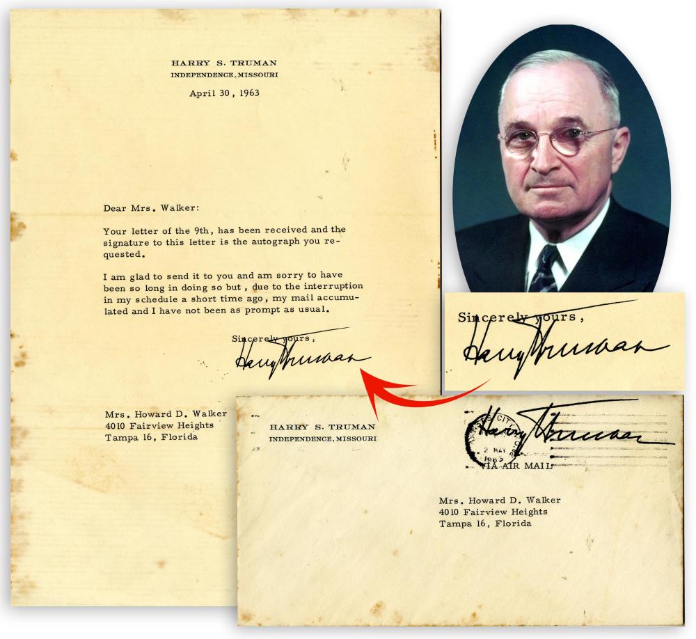 Harry Truman TLS During His Retirement in Missouri, With Envelope