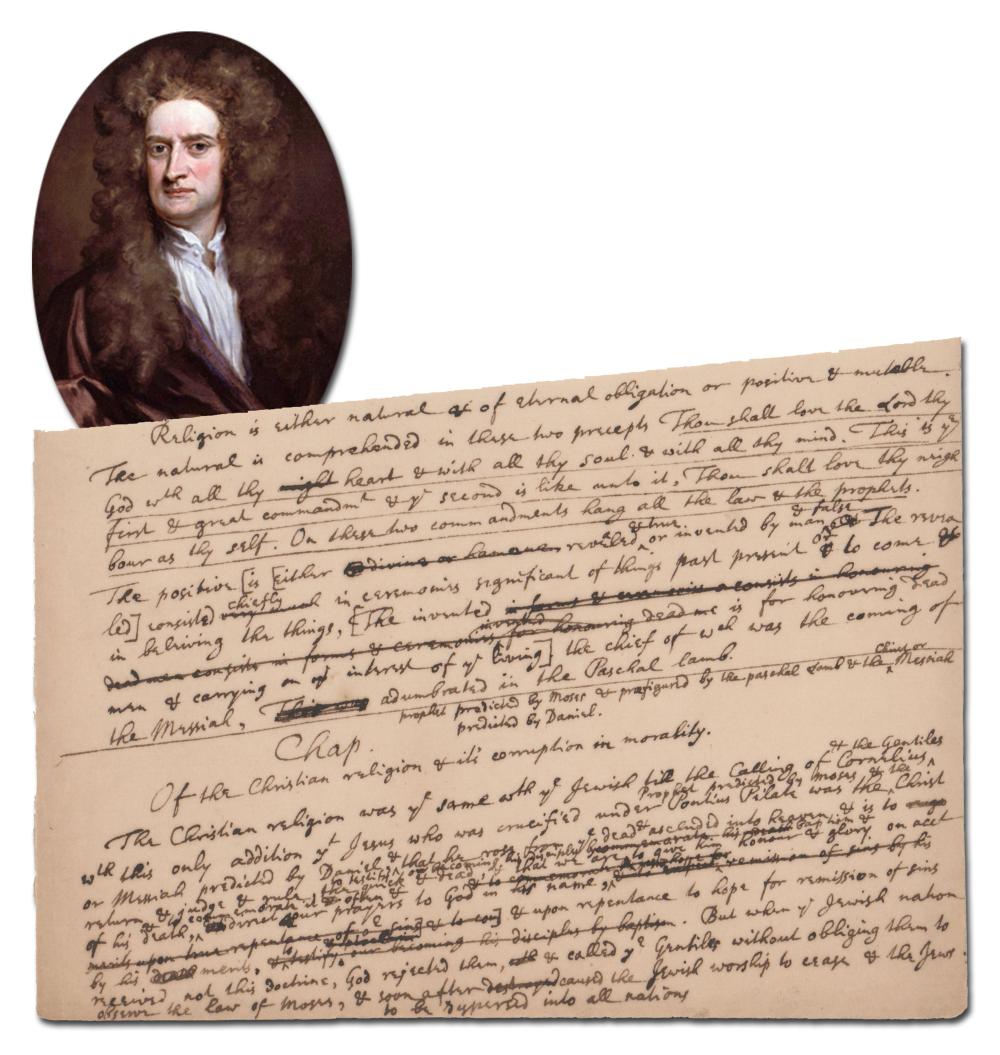 Isaac Newton Admiration For Judaism & Moral Continuity With Christianity! Over 350 Words in his Hand, Extraordinary Content!