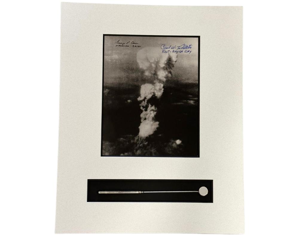 Tool That Built the Atomic Bomb! Used by Oppenheimer's Foreman at Los Alamos During the Manhattan Project & Signed Tibbets & Caron Mushroom Cloud Photograph! Ex. Gus Schultz