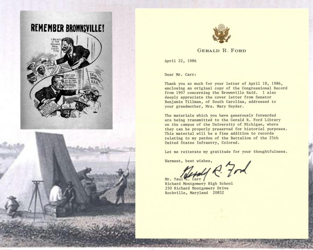 G. Ford Preserves Brownsville Raid "Pardon of the Battalion of the 25th U.S. Infantry Colored" Materials, One of Most Significant Acts of Racial Justice in Presidential History