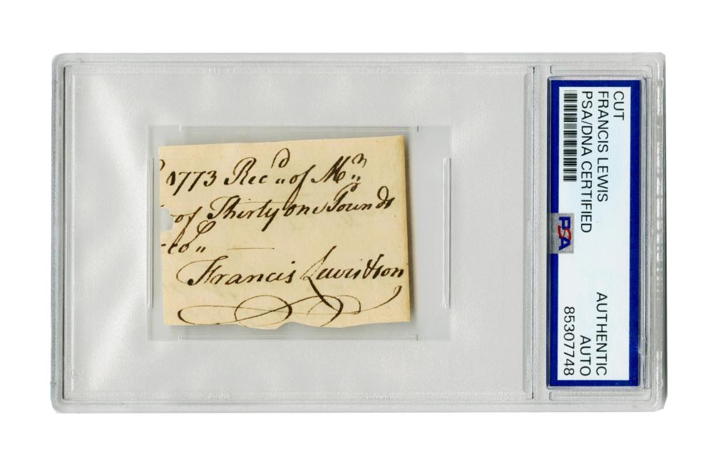 DOI Signer Francis Lewis Cut ADS with Full Signature, PSA Encapsulated