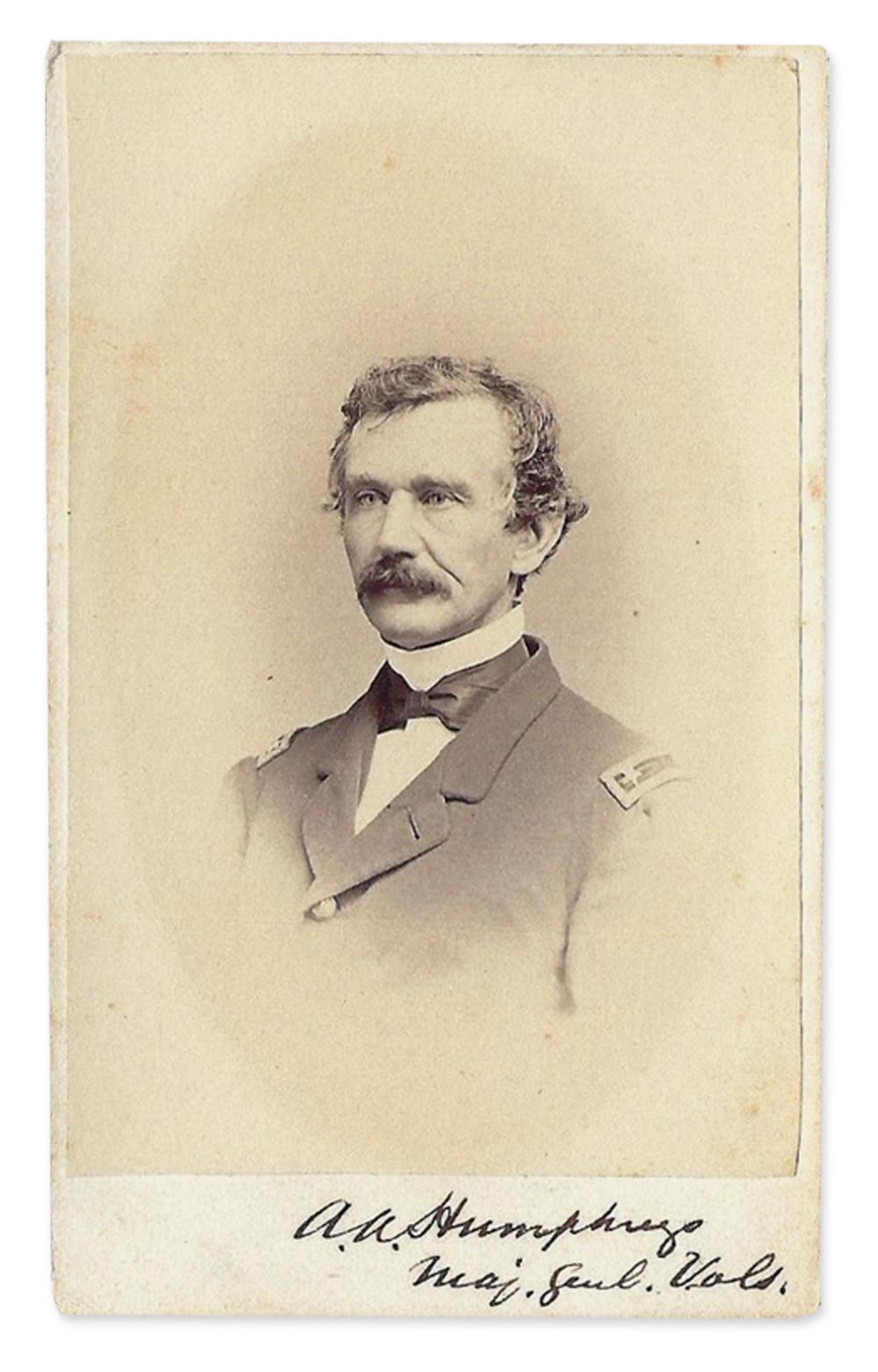 Andrew Humphreys Signed CDV as Maj. General w/ F. Gutekunst Backstamp