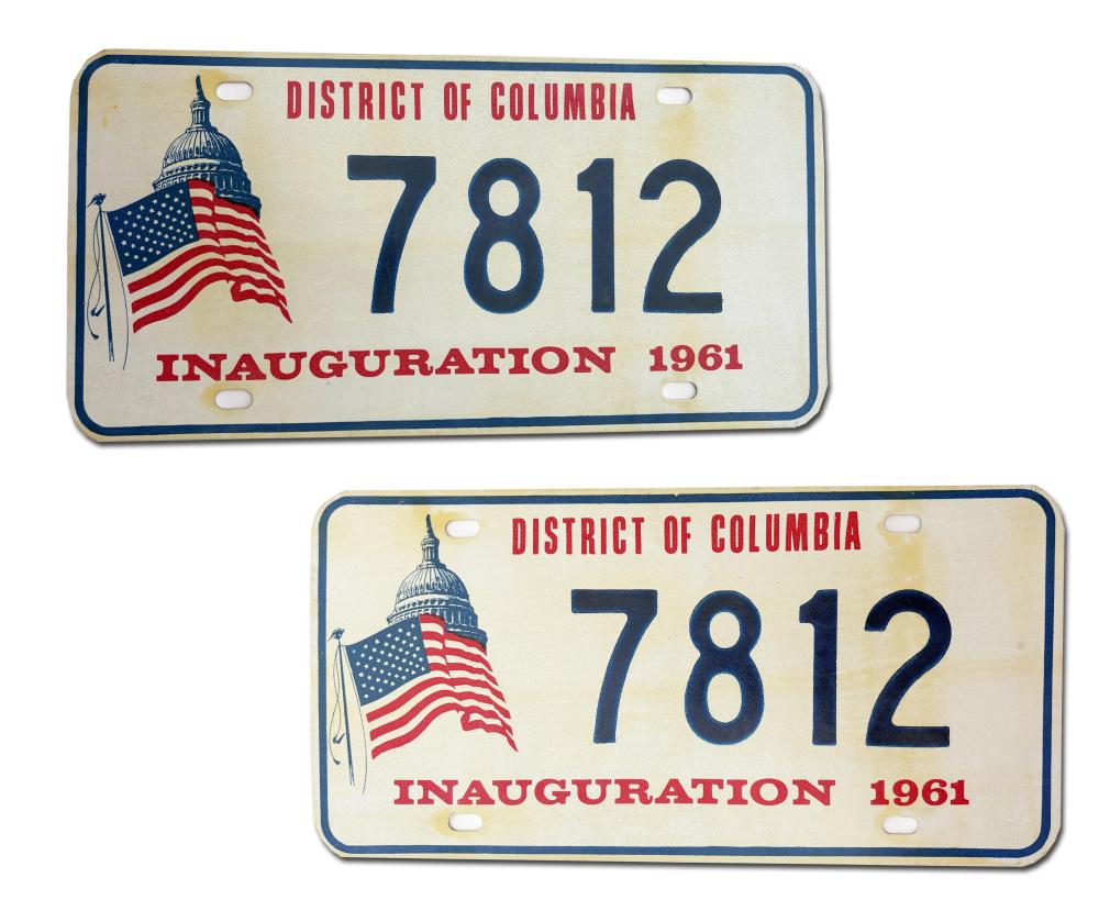 Pair of Original John F. Kennedy Inaugural License Plates