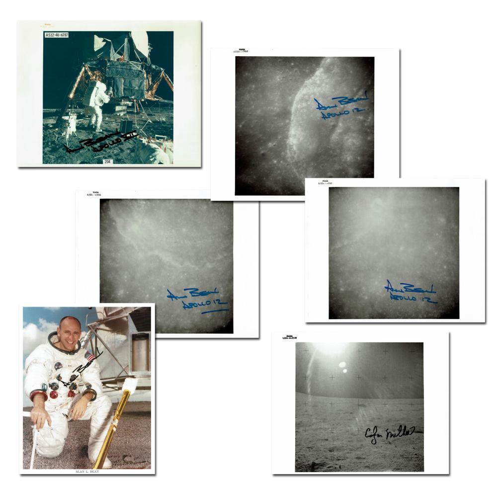 Moonwalkers Alan Bean & Edgar Mitchell Lot of 6 Signed Photos, Pre-Cert Zarelli
