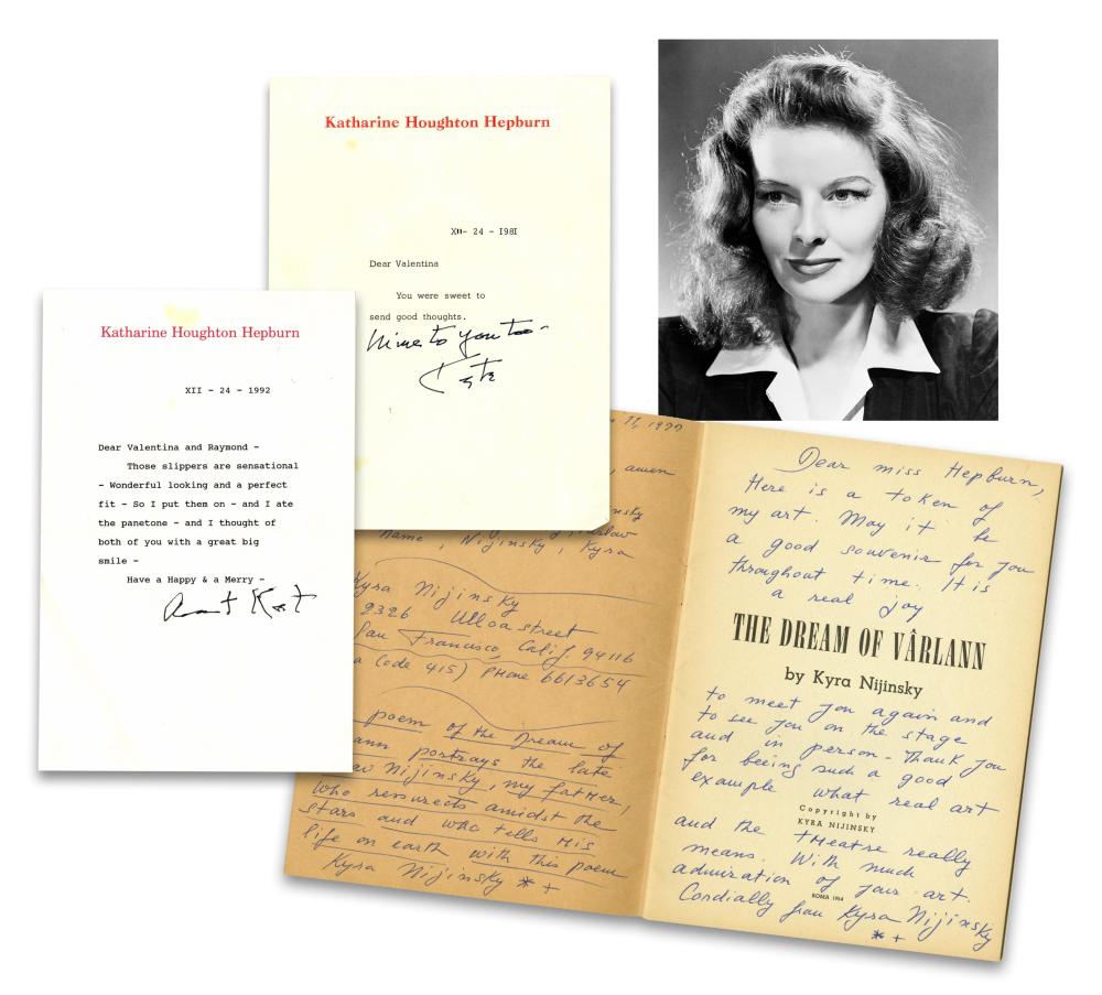 Katharine Hepburn (2) TLS & Booklet Gifted by Daughter of Vaslav Nijinsky
