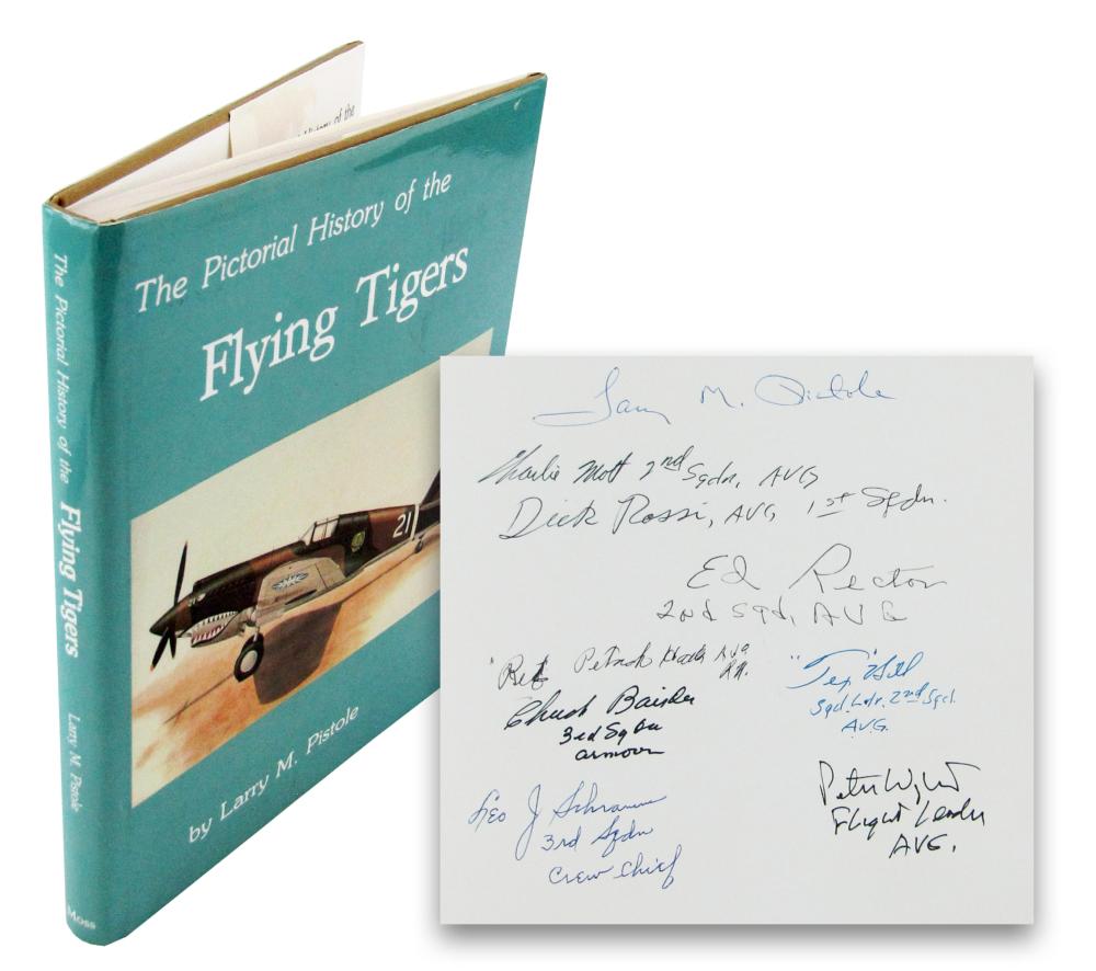 AVG Flying Tigers Group Signed Book: Rossi, Hill, Rector & More! 9 Signatures