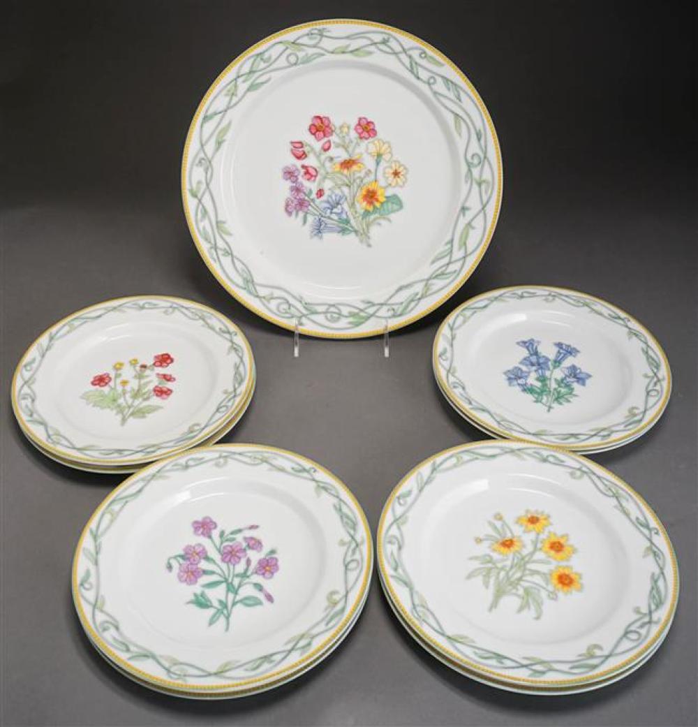 Dansk Tivoli Gardens Round Platter (D: 13 inches) and Eight Plates