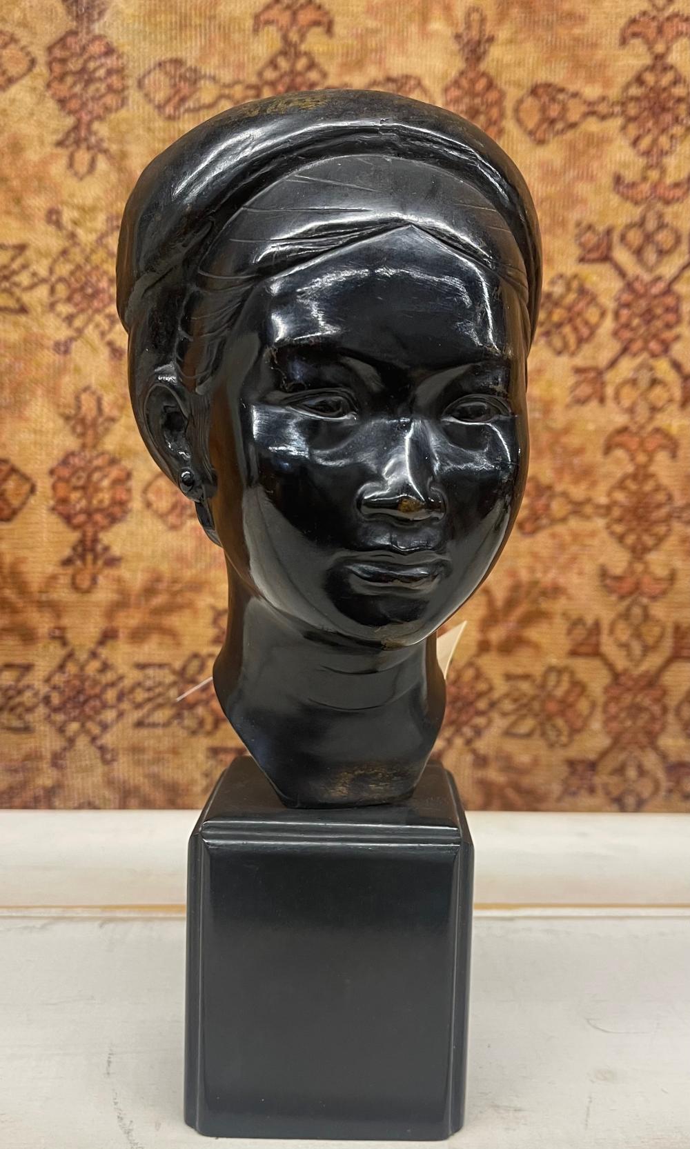 After Nguyen Thanh Le (Vietnamese, 1919-2003), Bust of a Woman, Bronze H: 11 in. (27.9 cm.)