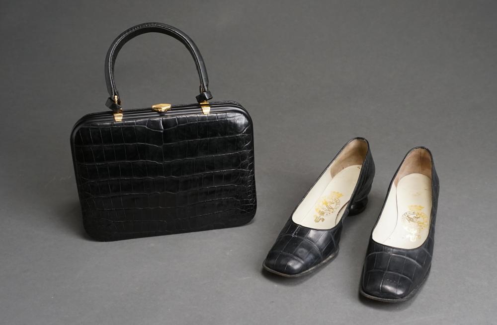 Pair Goltchin Leather Shoes and Handbag