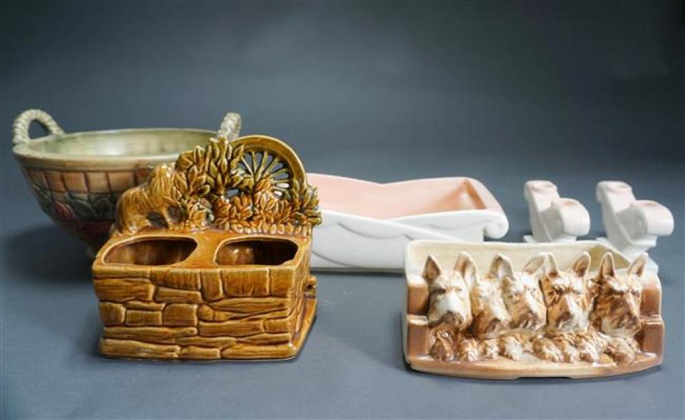 Collection with Weller, McCoy and other Pottery Table Articles