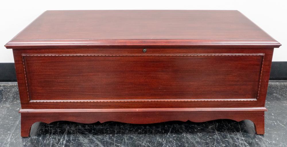Lane Cedar Lined Mahogany Lift-Top Blanket Chest, 20 1/2 x 47 1/2 x 19 in. (52.1 x 120.7 x 48.3 cm.)