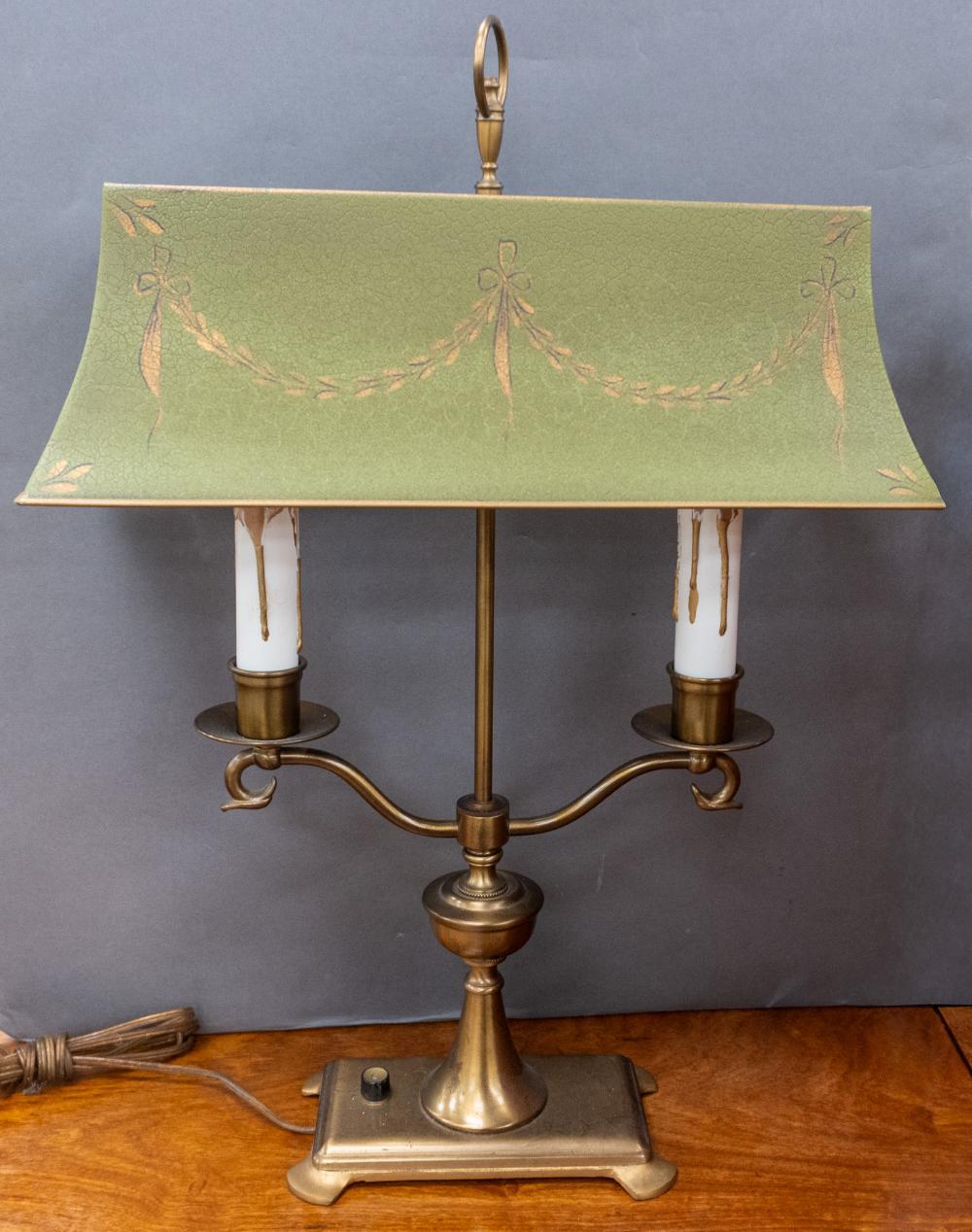 Brass Two Light Desk Lamp w... image
