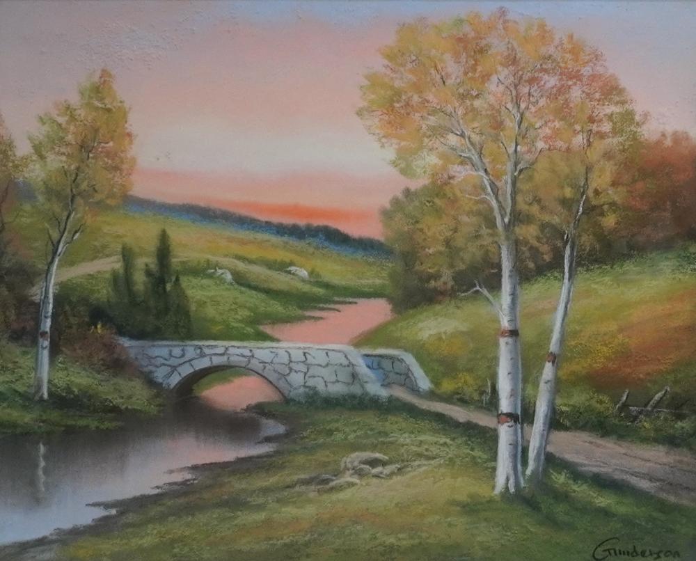 Andrew Severin Gunderson (American 1888 - 1964), Country Landscape, Pastel, Signed l.r., Frame: 20 x 24 in. (50.8 x 61 cm.)