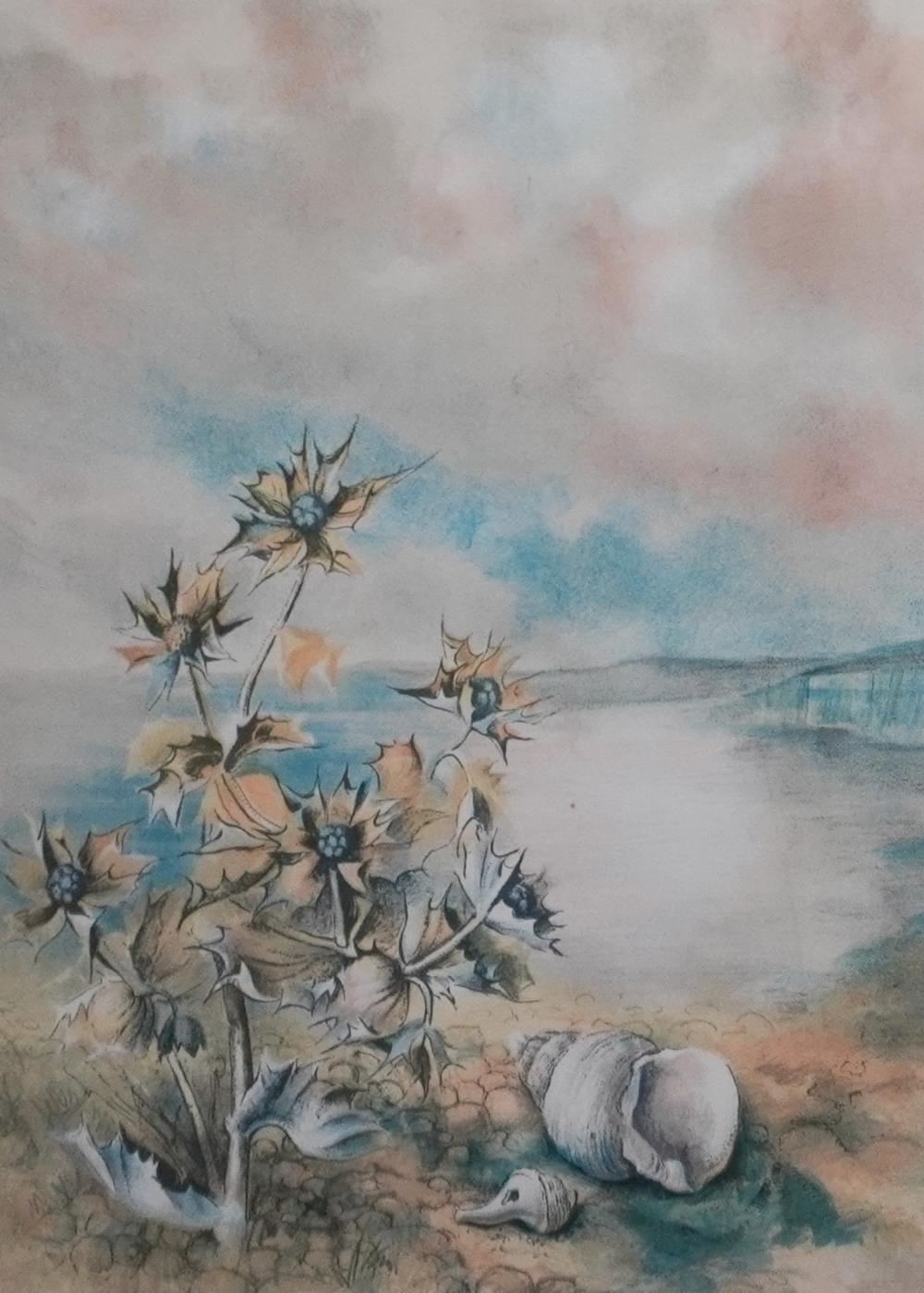 Hilda Chancellor Pope (British 1913–1976), Seashell by the Seashore, Lithograph in Color, Signed l.r. and numbered 10/260 l.l., Frame: 28 x 21 1/2 in. (71.1 x 54.6 cm.)