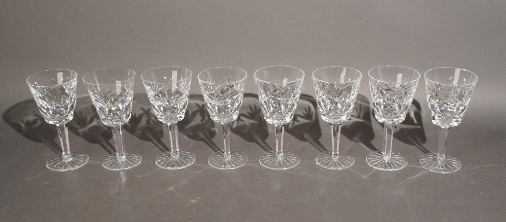 Eight Waterford Cut Crystal Stem Wines, H: 6 in. (15.2 cm.)