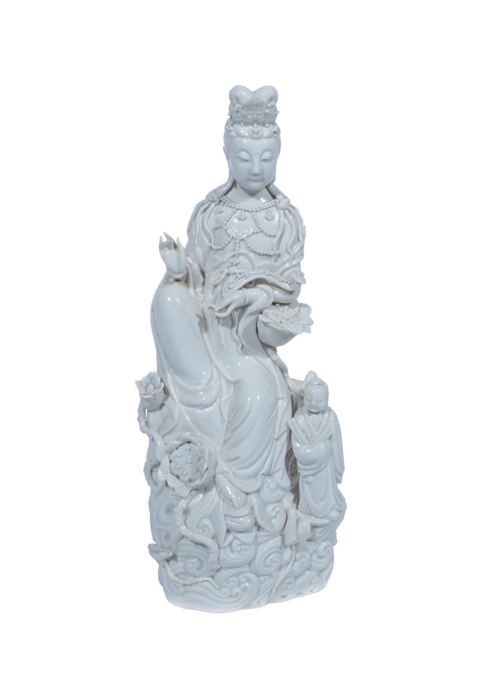 Chinese Blanc de Chine Figure of Guanyin, 18th-19th Century