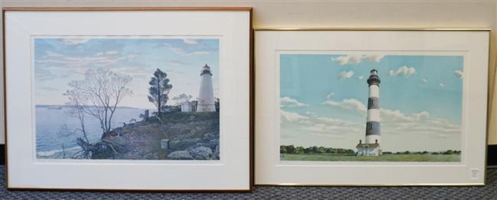 Keith Rasmussen (American 20th Century), Bodie Light and Clearing at Turkey Point, Two Color Lithographs, Larger Frame: 30 x 40 in