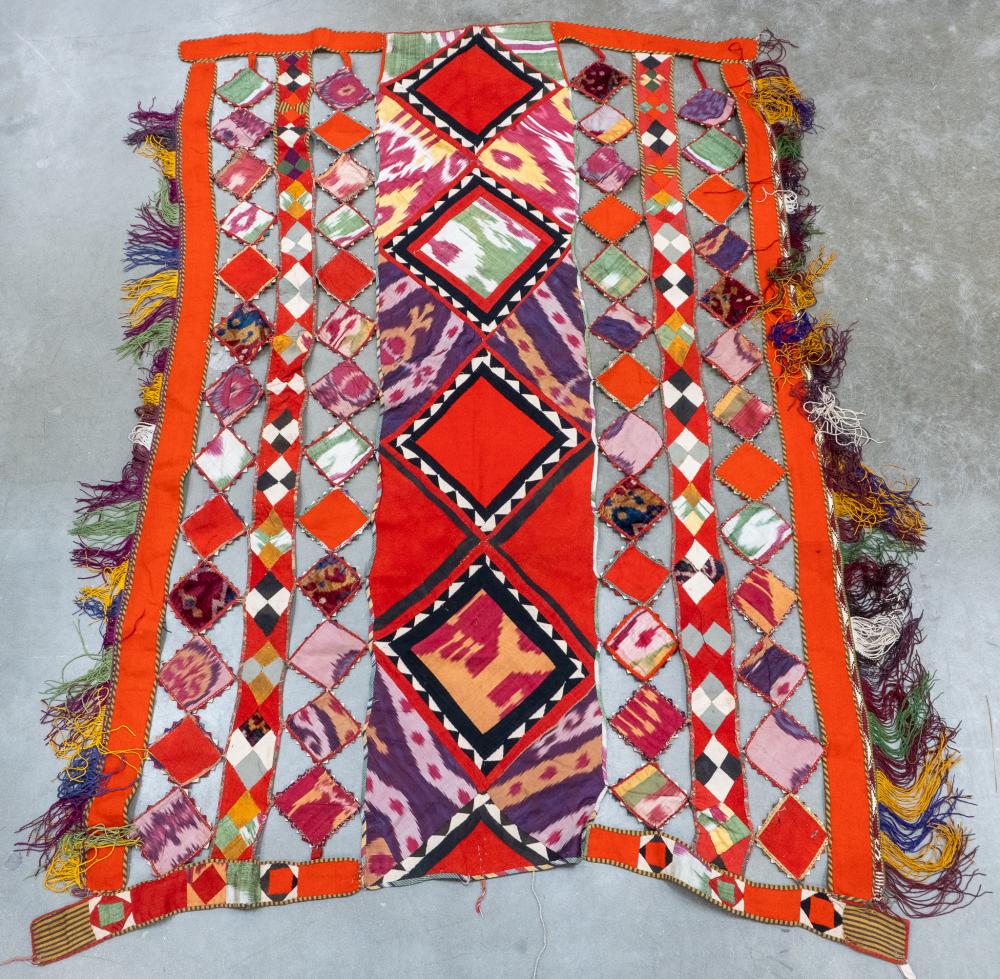 Uzbek Ceremonial Animal Trapping and a Patchwork Bokhcha, Larger: 6 ft. x 3 ft. 6 in.