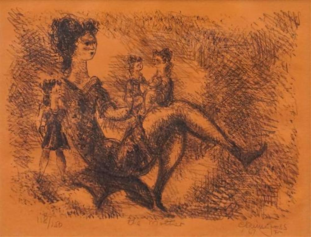 Chaim Gross (American 1904-1991), The Mother, Lithograph, 118/150, Frame: 19-1/2 x 23 in