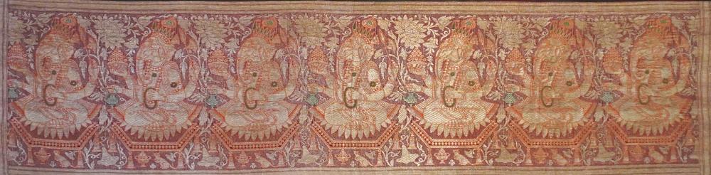 Southeast Asian Embroidery of Ganesh, Frame: 14 1/2 x 47 1/4 in. (36.8 x 120 cm.)