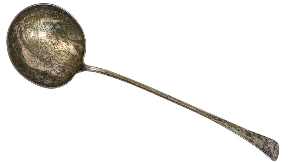 Antique J Edwards Coin Silver 12IN Spoon / Ladle